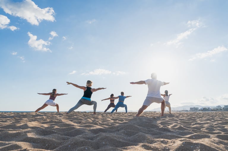 Yoga on beach